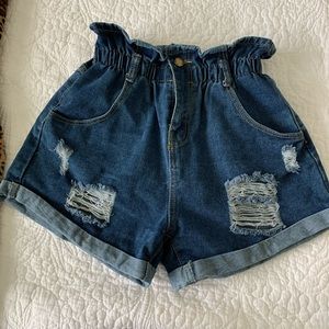 High Waisted Denim Shorts